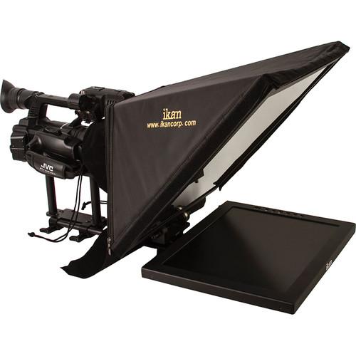 Teleprompter ikan PT3700 montado en varilla de 17 "para ubicación y estudio